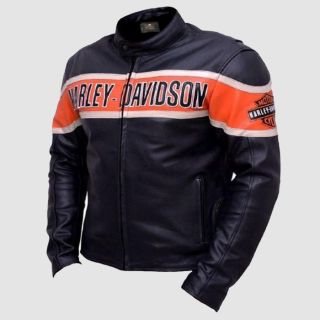 Veste motard en cuir Harley Davidson style Victoria Lane
