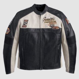Veste en cuir perforée Harley Davidson pour homme Regulator
