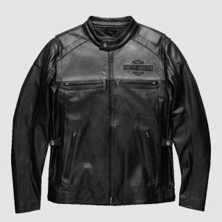 Veste en cuir à blocs de couleurs pour moto Harley Davidson Votary
