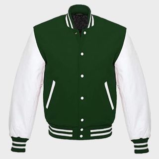 Veste universitaire de baseball Letterman en laine avec manches en cuir | Rider Zilla