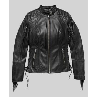 Veste en cuir à franges Boone pour femme
