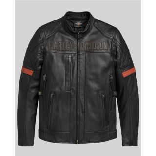 Veste en cuir Vanocker Triple Vent System pour homme
