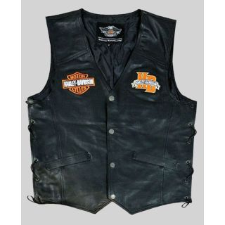 Gilet en cuir Harley Davidson Cafe Racer pour homme
