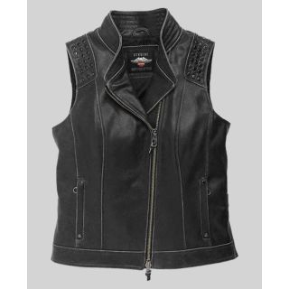 Gilet en cuir clouté Harley Davidson Electra pour femme
