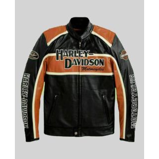 Veste en cuir de moto classique Harley Davidson
