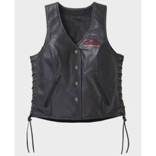Gilet Lindy noir authentique pour femme Indian Motorcycle Rider Zilla