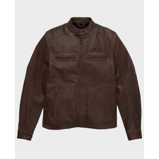 Veste de motard en cuir de vachette marron vieilli pour homme Indian Motorcycle Rider Zilla